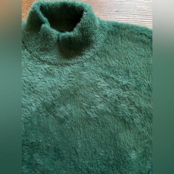 BAILEY 44 Gorgeous Green mock Neck Sweater cropped soft Luxurious Texture sz XS - Picture 11 of 16
